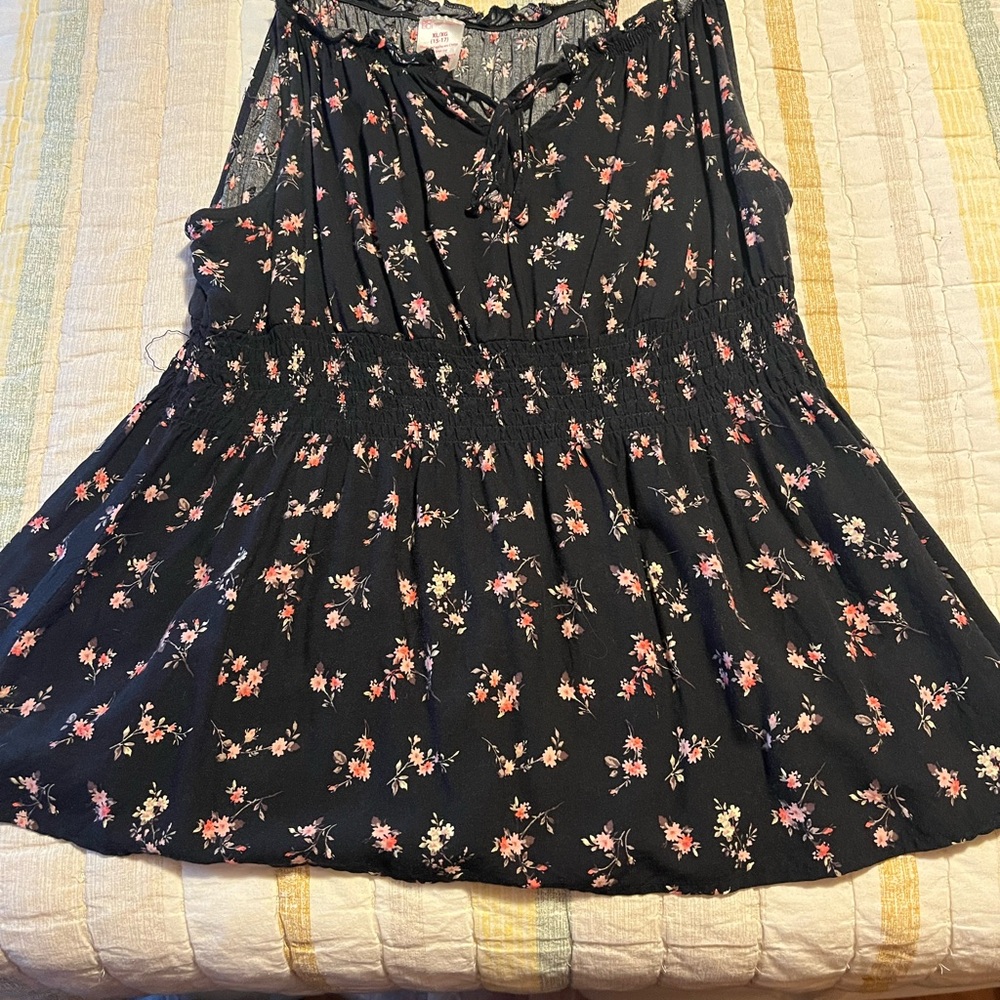 No Boundaries Black Floral Blouse